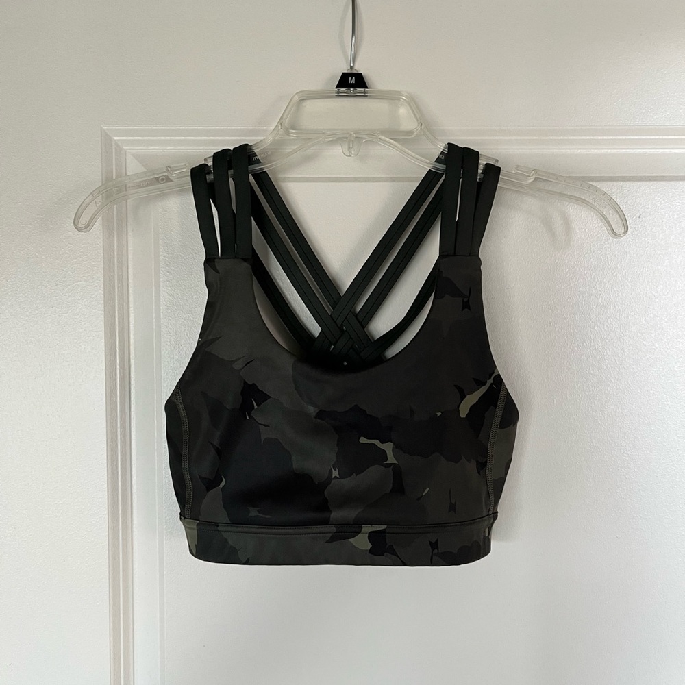 Lululemon camo crisscross sports bra